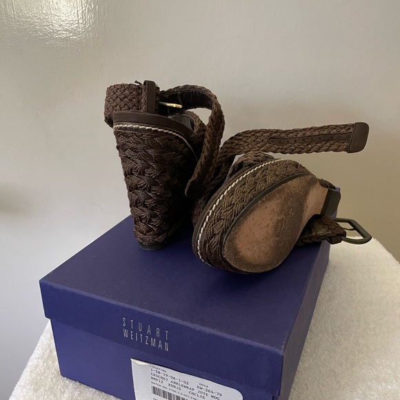 Stuart Weizmann Alex Crochet ankle wrap wedge - Picture 3 of 3